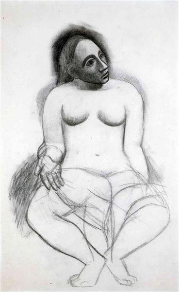 Pablo Picasso Oil Paintings Female Seated Nude Expressionism